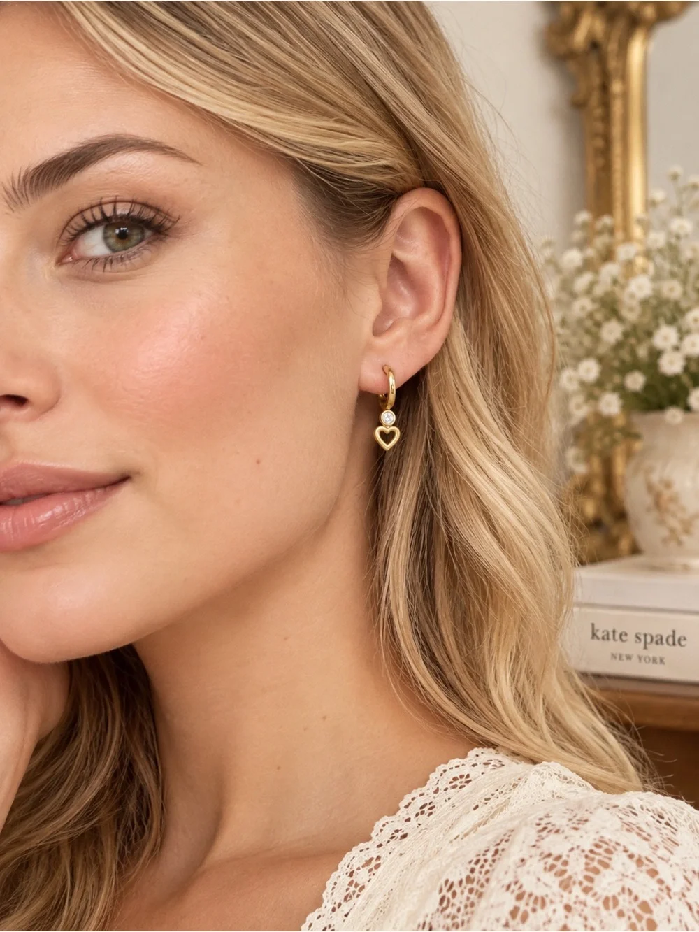 🆕 KATE SPADE • Gold Shining Spade Huggies Hoop Earrings